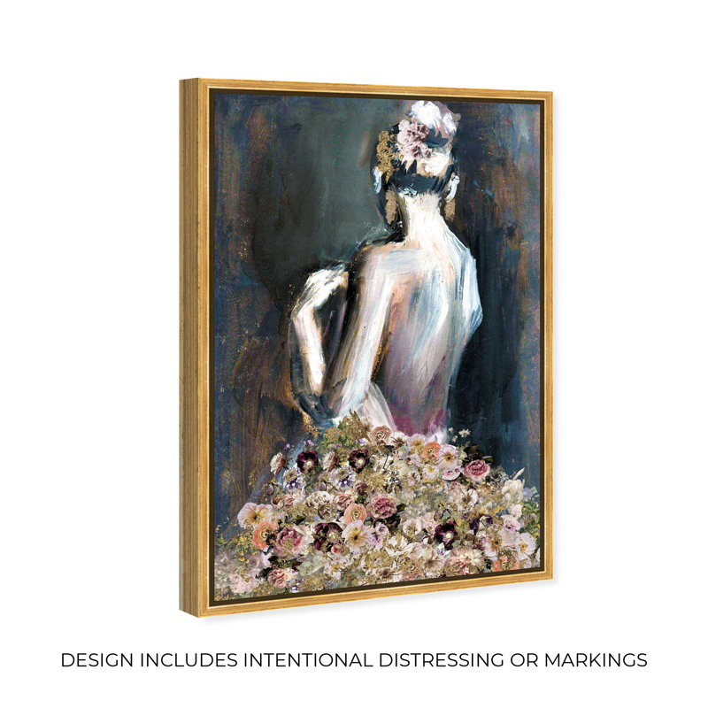 Pensée sur vous - impression sur toile, Toile encadrée, H 45 po x l 30 po, Doré
