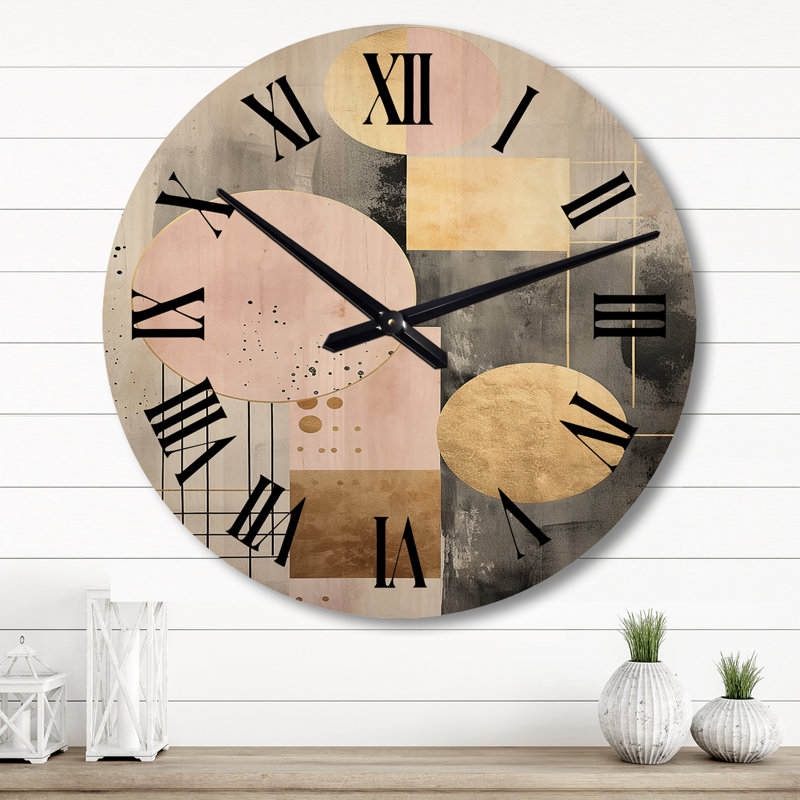 Horloge murale en bois massif Stonecrest, Grand