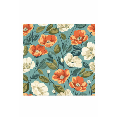 «Floral Flower Symphony II», reproduction d'art rétro sans cadre