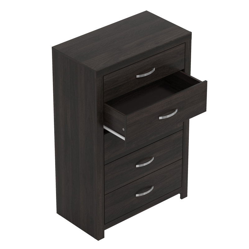 Aimaan 5 Drawer 29.6"W Dresser, Espresso