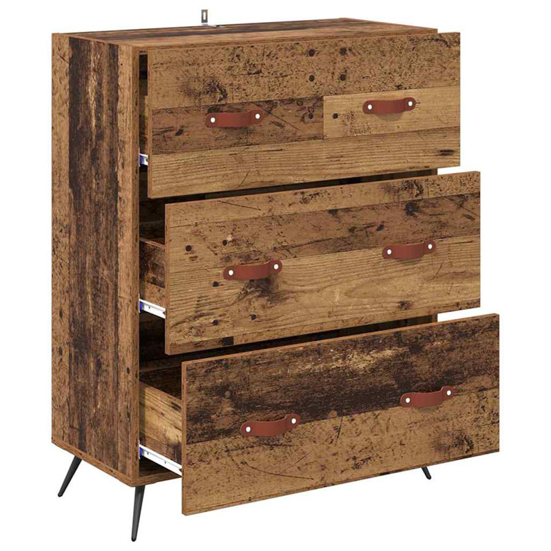 69.5cm W Chest of Drawers, Black/Old Wood