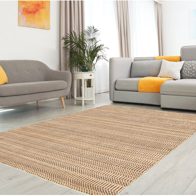 Tapis brun foncé en laine noué à la main Thisnes