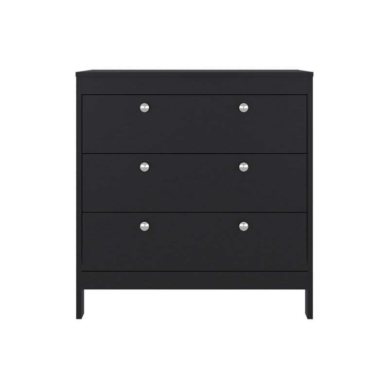 Commode 3 tiroirs avec rangement fonctionnel, Wengé