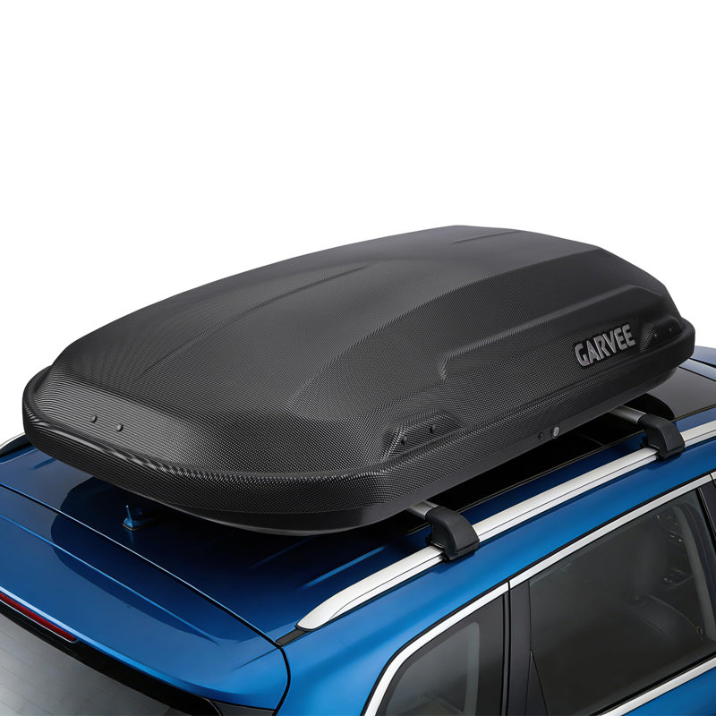 Black Water Ripple 11.5 Cu Ft Hard Shell Rooftop Cargo Carrier Dual-Side Opening, Waterproof Roof Luggage Storage Box 135 Lbs Capacity with Security Locks & Straps Universal for Cars SUVs