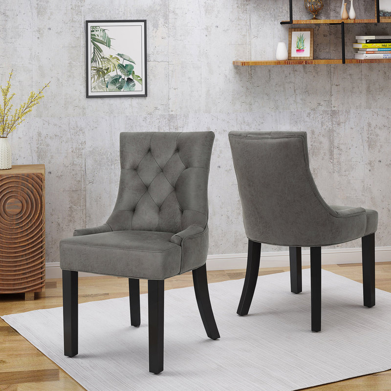 Chaise de salle à manger, Tissu ardoise