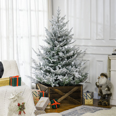 Arbre de Noël artificiel de 6 pieds, arbre de Noël à charnière en pin avec 795 branches réalistes, base en acier, ouverture automatique, vert
