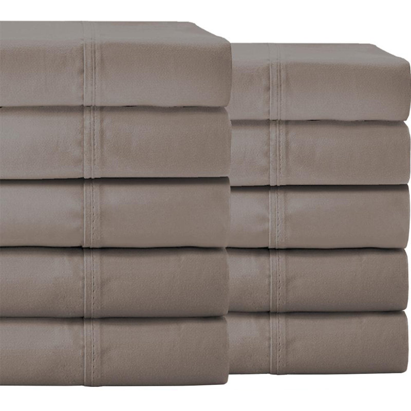 Microfiber Sheet Set, Taupe, Full XL Sheet Set + 10 Fitted Sheet+20 Pillowcases
