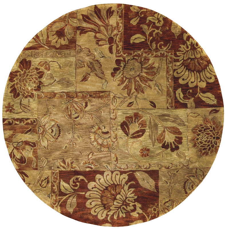 Tapis multicolore en laine touffeté à la main Philip, Rond 8 pi