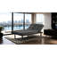 Futon convertible gris foncé avec dossier et réglable, aspect contemporain, bois massif, 2 places, convertible en dossier,