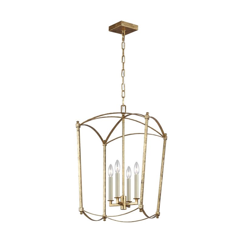 Lustre 4 lumières Olive, Or antique