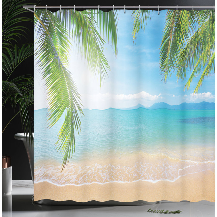 Tropical Shower Curtain Set + Hooks East Urban Home Size: 84 H x 69 W