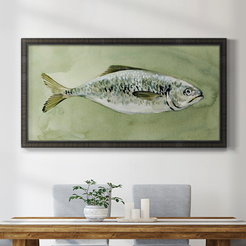 «Green Sea Swimmer I», peinture sur toile à cadre unique, H 29 po x l 53 po x P 1 po
