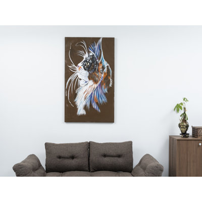 47''X27'' Hand-Painted Canvas Painting - Brown, Elevates Home Decor With Style Stunning Brown Wall Hanging For A Beautiful Look