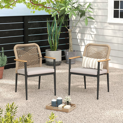 Outdoor Dining Armchair With Cushions