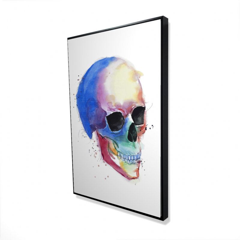 «Watercolor Colorful Skull Profile» sur toile