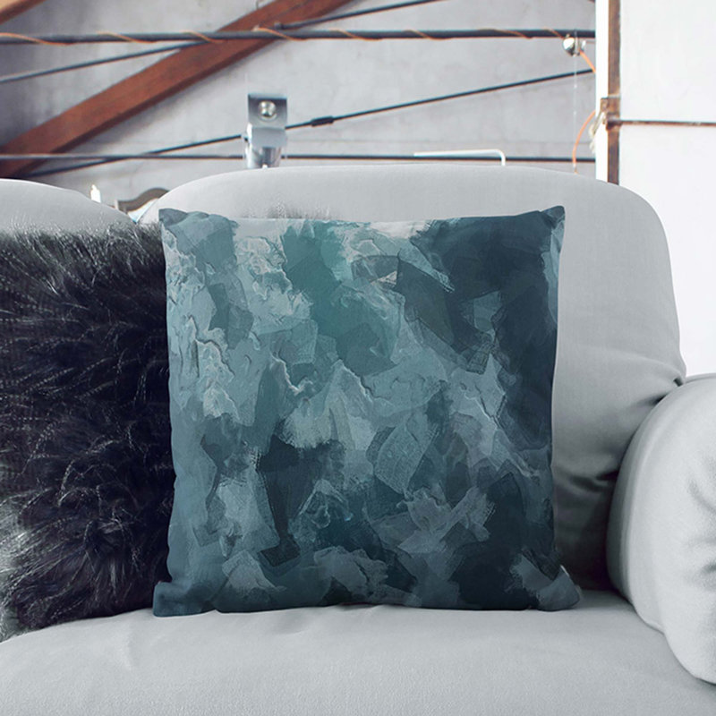 Abstract Square Throw Cushion, Stone, 40cm H x 40cm W x 15cm D