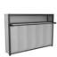 Lit simple en métal gris avec tablettes, conception peu encombrante, quincaillerie, idéal pour les petits espaces pliables et réduisant le bruit, chambres d'amis-1019896309