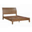 Grand lit plateforme transitionnel 1pc avec finition brun clair & amp; Tête de lit-bateau - Aucun sommier nécessaire, conception robuste