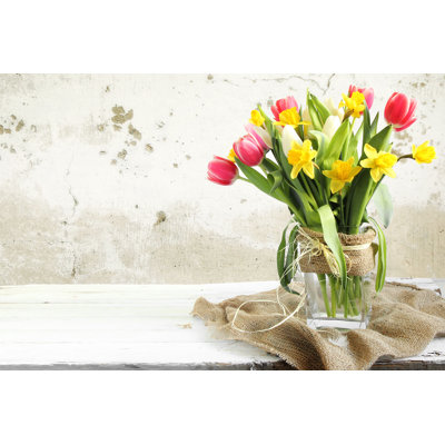 Vase Of Tulips - Wrapped Canvas Print