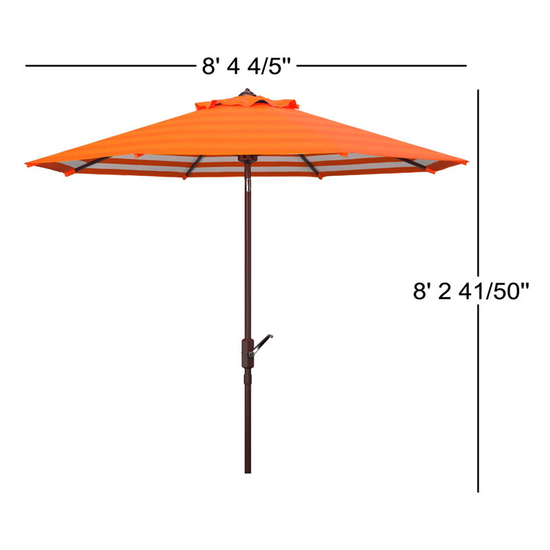 Parasol de marché 8 pi 5 po x 8 pi 5 po Asla, Orange / blanc