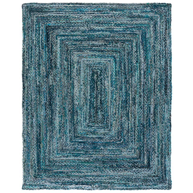 Braided Hand Woven Cotton Solid Color Indoor Rug, Rectangle 8' x 10'