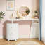 Coiffeuse avec miroir rond à DEL 3 couleurs, armoire de rangement cylindrique rotative à 3 niveaux, meuble-lavabo de luxe léger, assemblage facile