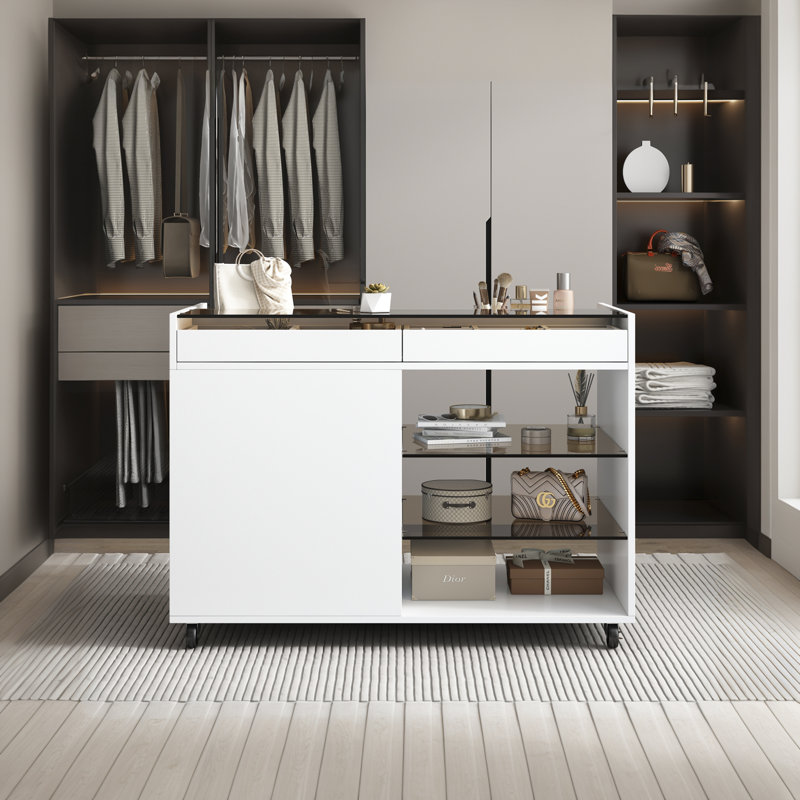 43.3 In Multi-Purpose Storage Island Table Removable Storage Cabinet Style Island Dresser