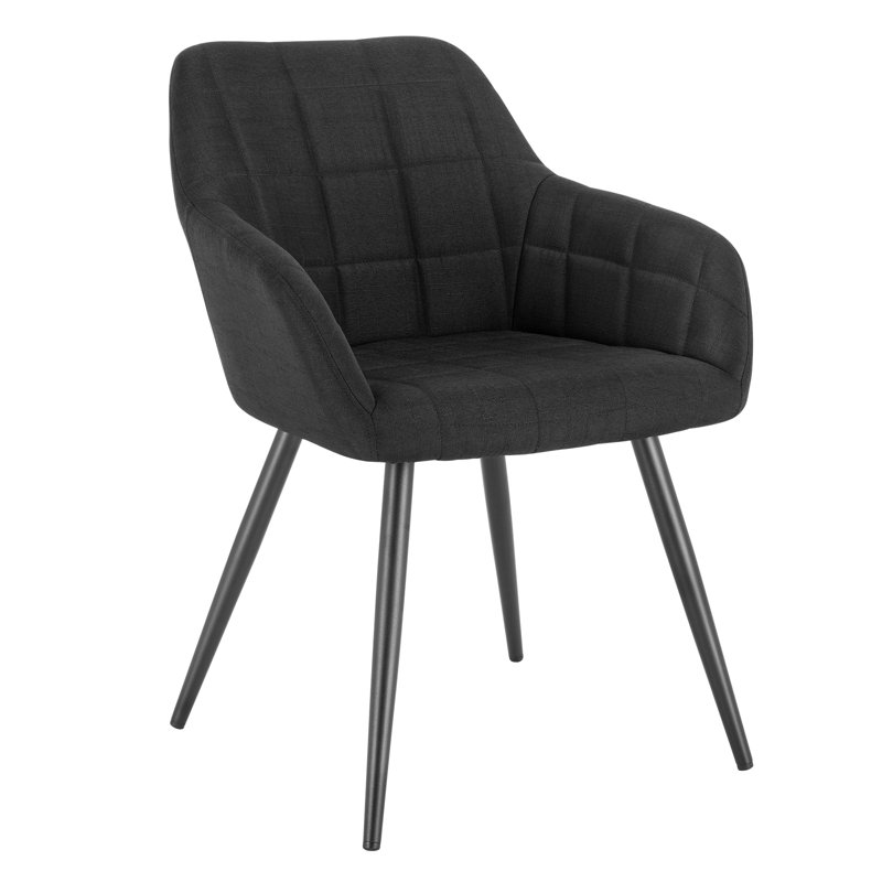 Lucerne Upholstered Dining Chair, Black