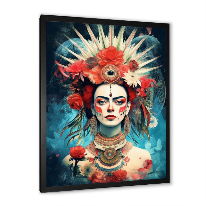 Floral Goddess II, reproduction d'art sur toile, H 40 po x l 30 po x P 1,5 po, Cadre simple noir