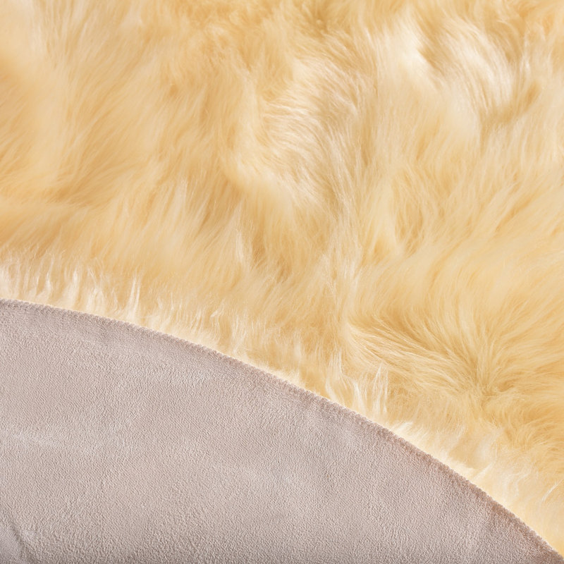 Cheveyo Faux Sheepskin Indoor Rug, Round 3'