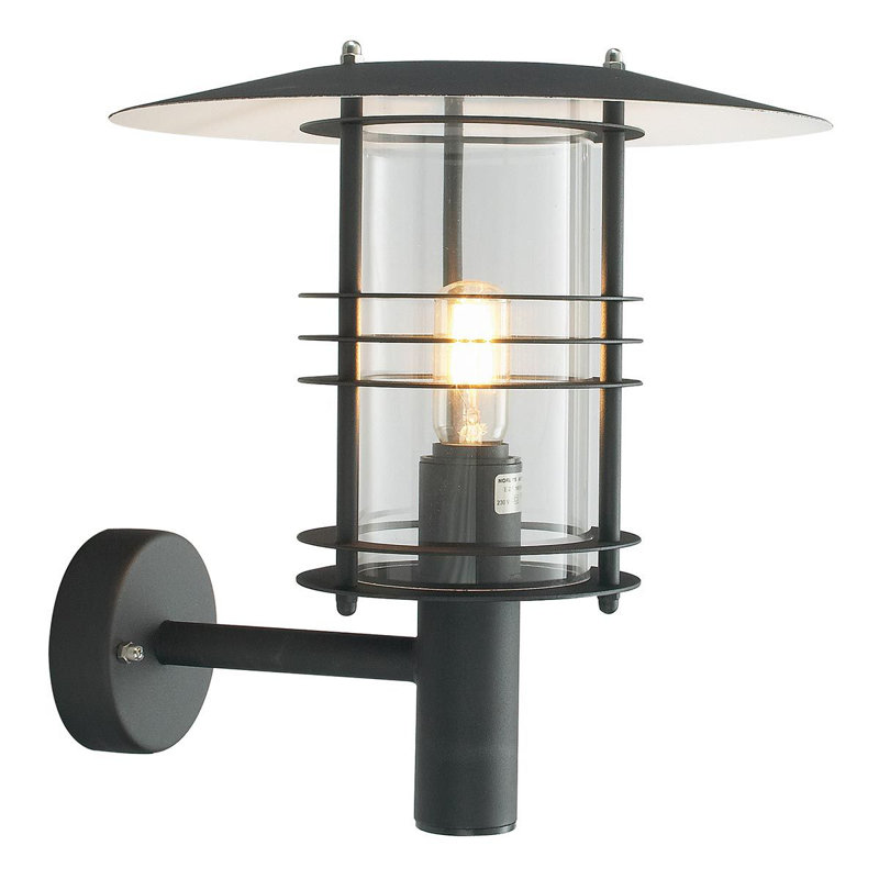 Outdoor Armed Sconce, Black, 38cm H x 35cm W x 28.5cm D