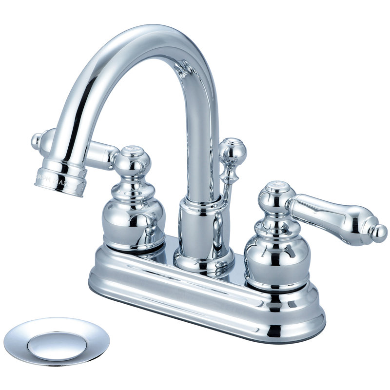 Brentwood Centerset Bathroom Faucet with Drain Assembly, Polished Chrome