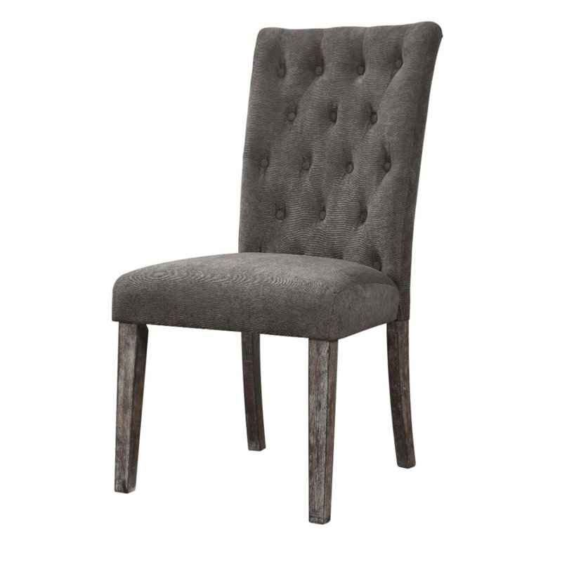 Chaise rembourrée en velours capitonné Corburn