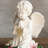 Solar Powered Resin Cherub Figurine Lamp Decorations