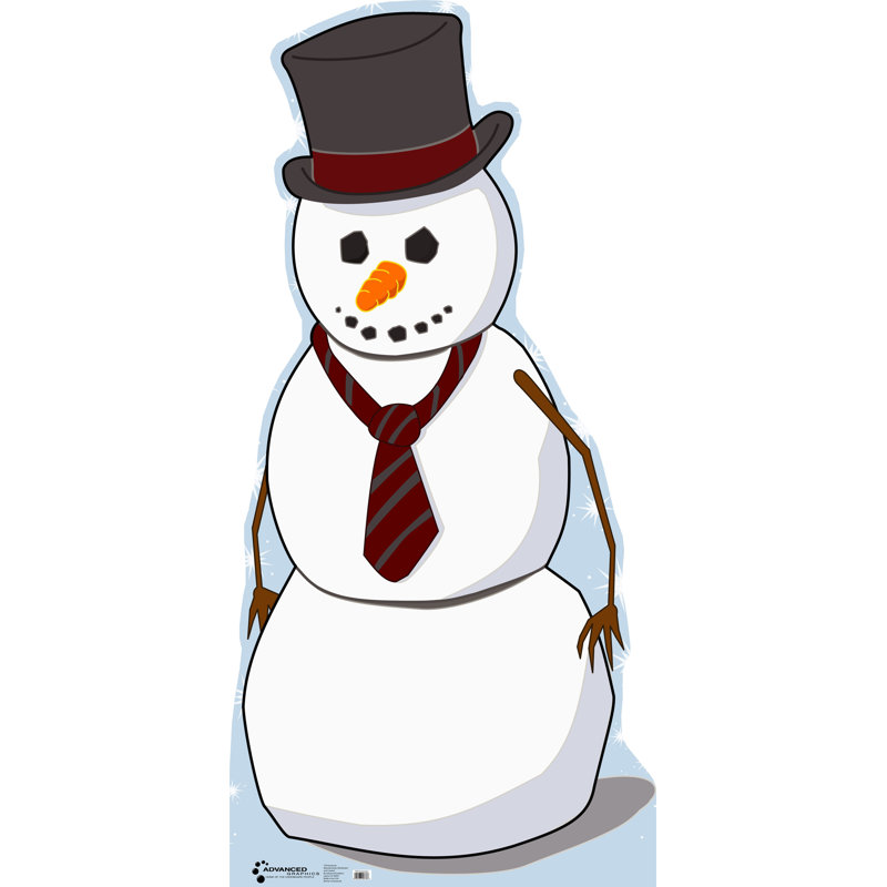 Lifesize Snowman Cardboard Standup with Top Hat and Tie