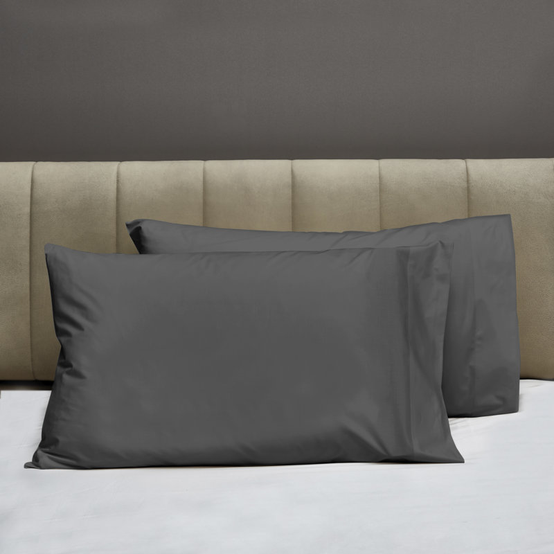 Gemma Pillow Case, Standard Pillowcase, Lead Gray