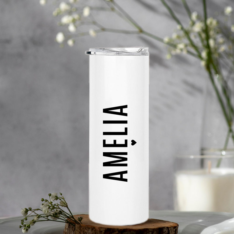 Gobelet de voyage en acier inoxydable à double paroi 20 oz avec paille Skinny