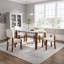 Ensemble de mobilier de salle à manger moderne 5 pièces, coin repas pour 4 personnes pour la cuisine, table de style faux marbre de 46 po et 4 chaises rembourrées avec pieds en bois d'hévéa massif