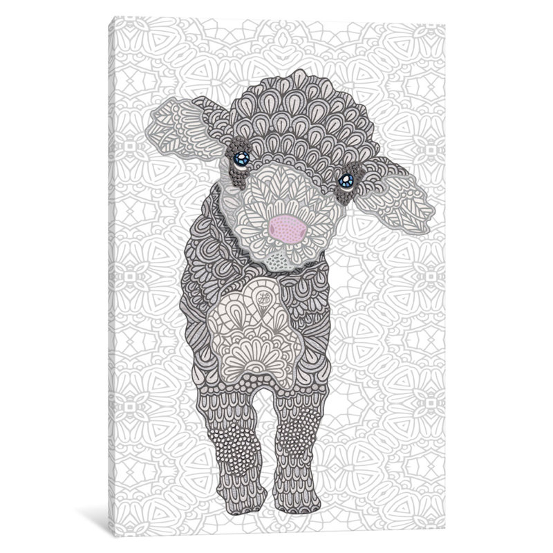 «Little Lamb», art sur toile, H 18 po x l 12 po x P 1,5 po, Toile tendue, Non mat