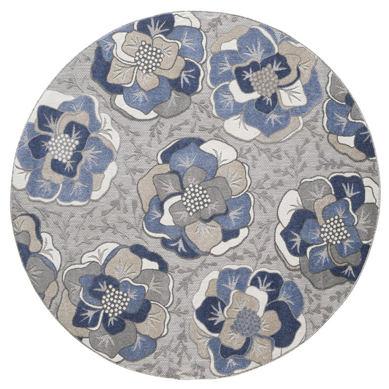 Indoor / Outdoor Rug, Round 7'10", Gray