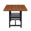 Table de salle à manger de 71 po avec tablette inférieure et plateau en bois aggloméré texturé noir-1446839259