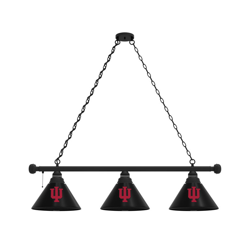 3 - Light Pool Table Lights Pendant, Black, Indiana Hoosiers