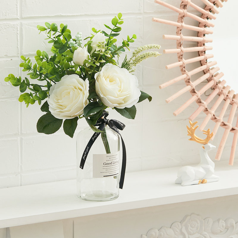 Cherry Rose Arrangement in Vase