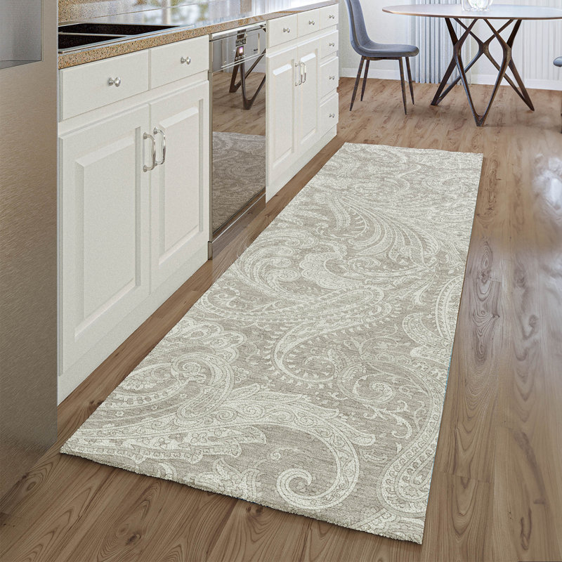 Premium Machine Washable Apodaca Taupe Rug, Runner 2'3" x 7'6"