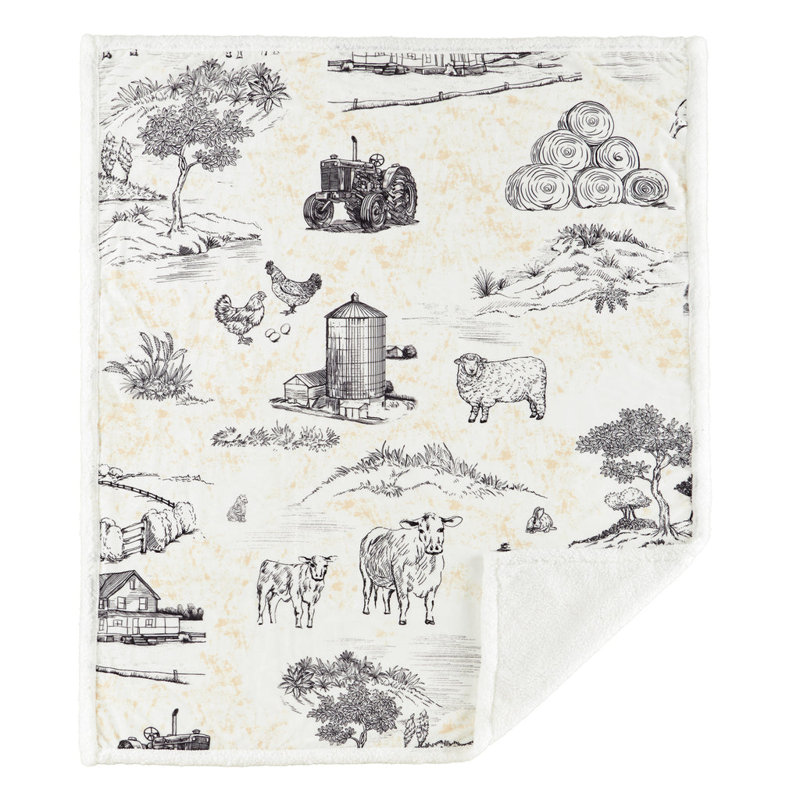 Ensemble de 2 jetés Campfire Sherpa Western Southwestern Lodge, Brown Farm Life
