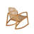 Cole And Grey Plastic Rattan Handmade Woven Rectangular Living Room Light Brown Accent Chair With Teak Frame