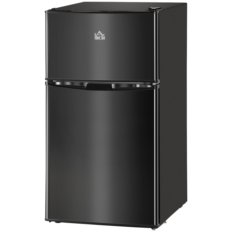 Mini réfrigérateur à double porte avec congélateur, réfrigérateur compact de 3,2 pieds cubes avec tablette réglable, thermostat réglable et porte réversible pour chambre à coucher, dortoir, bureau à domicile, blanc