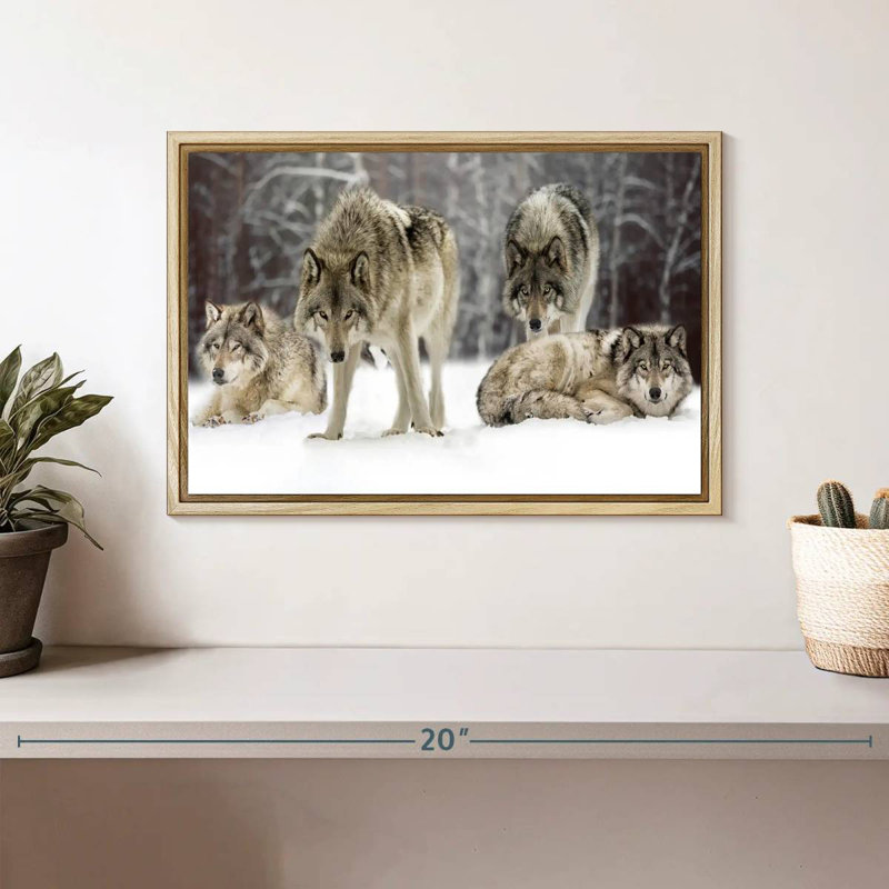 Loup, Cadre flottant en bois naturel, 13 po x 9 po