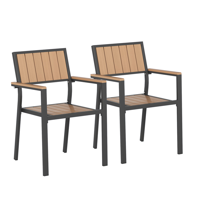 Fauteuils de salle à manger d'extérieur Chamblee Nika, Teck