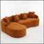 Canapé à compression polyvalent en chenille avec méridienne et coussins pour la maison, alliant confort et style-780812945-780812950